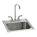 All-in-One Neptune Drop-in 14-3/8x14-3/8x6 2-Hole Single Bowl Bar Sink