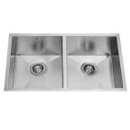 Undermount 32x19x9.875 0-Hole Double Bowl Kitchen Sink